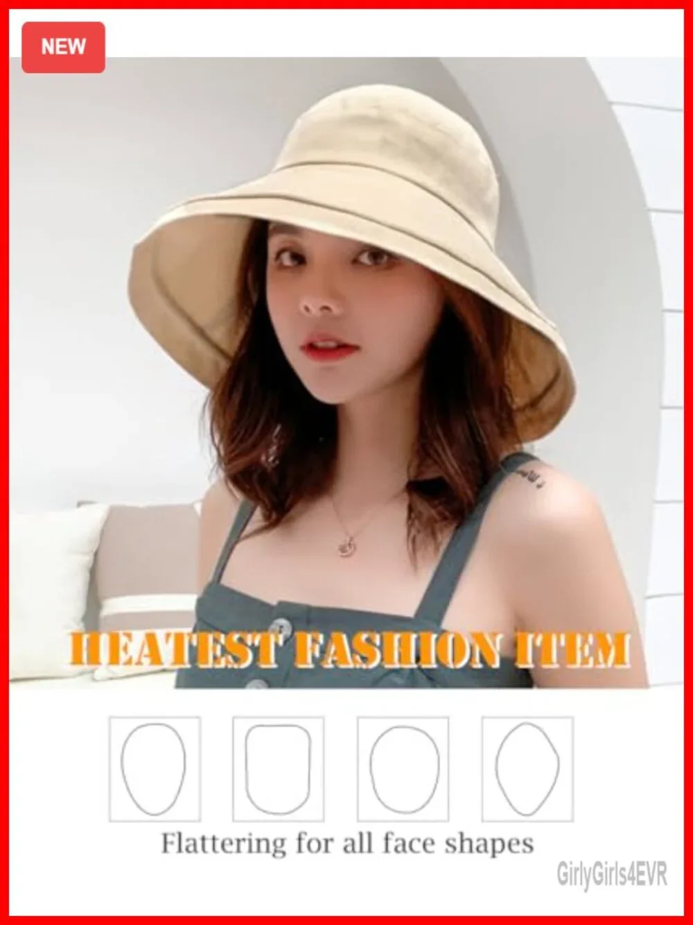 Wide Brim Sun Hat with UV Protection, Adjustable Strap, Packable Travel Bucket